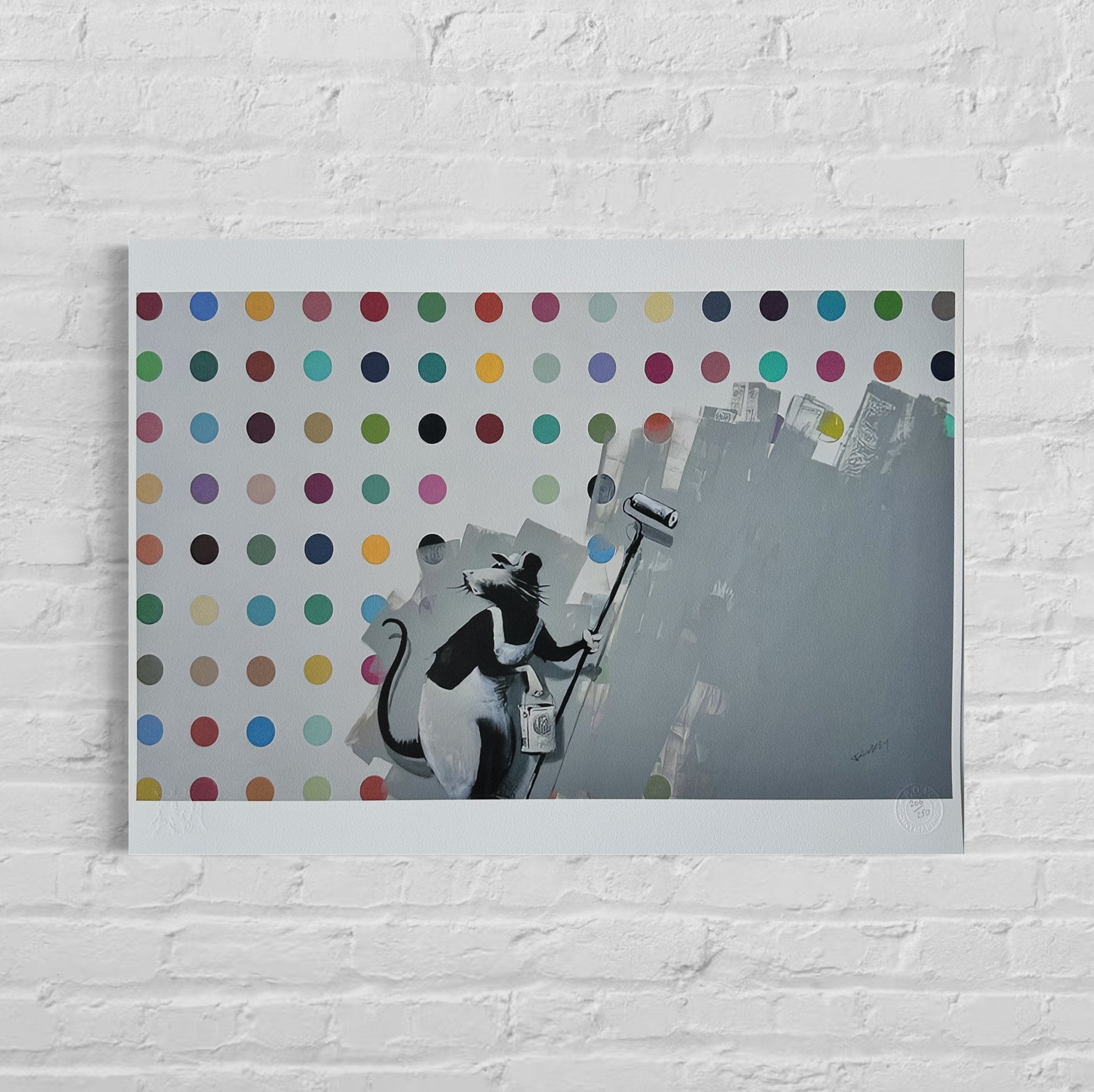 BANKSY Roller rat spot painting